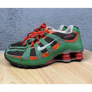 Nike Shox NIKEiD Mens Miami Hurricanes Color Size 6 Youth Green Orange Running